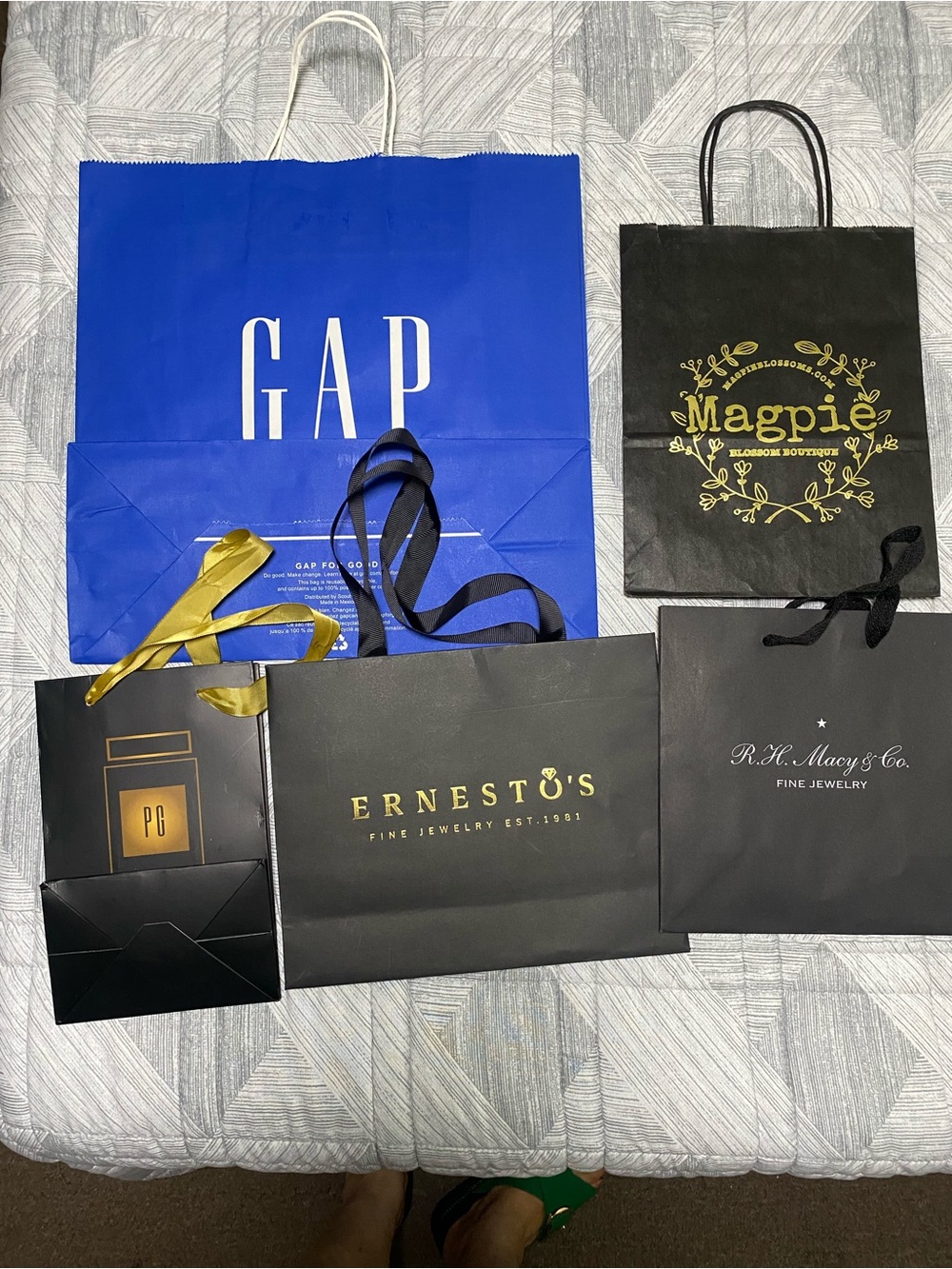 GAP Royal Blue Paper Shopping Bag with White Logo